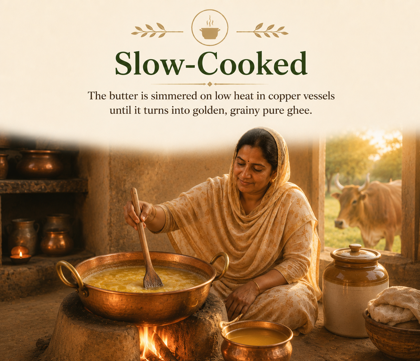 Ghee simmered slowly