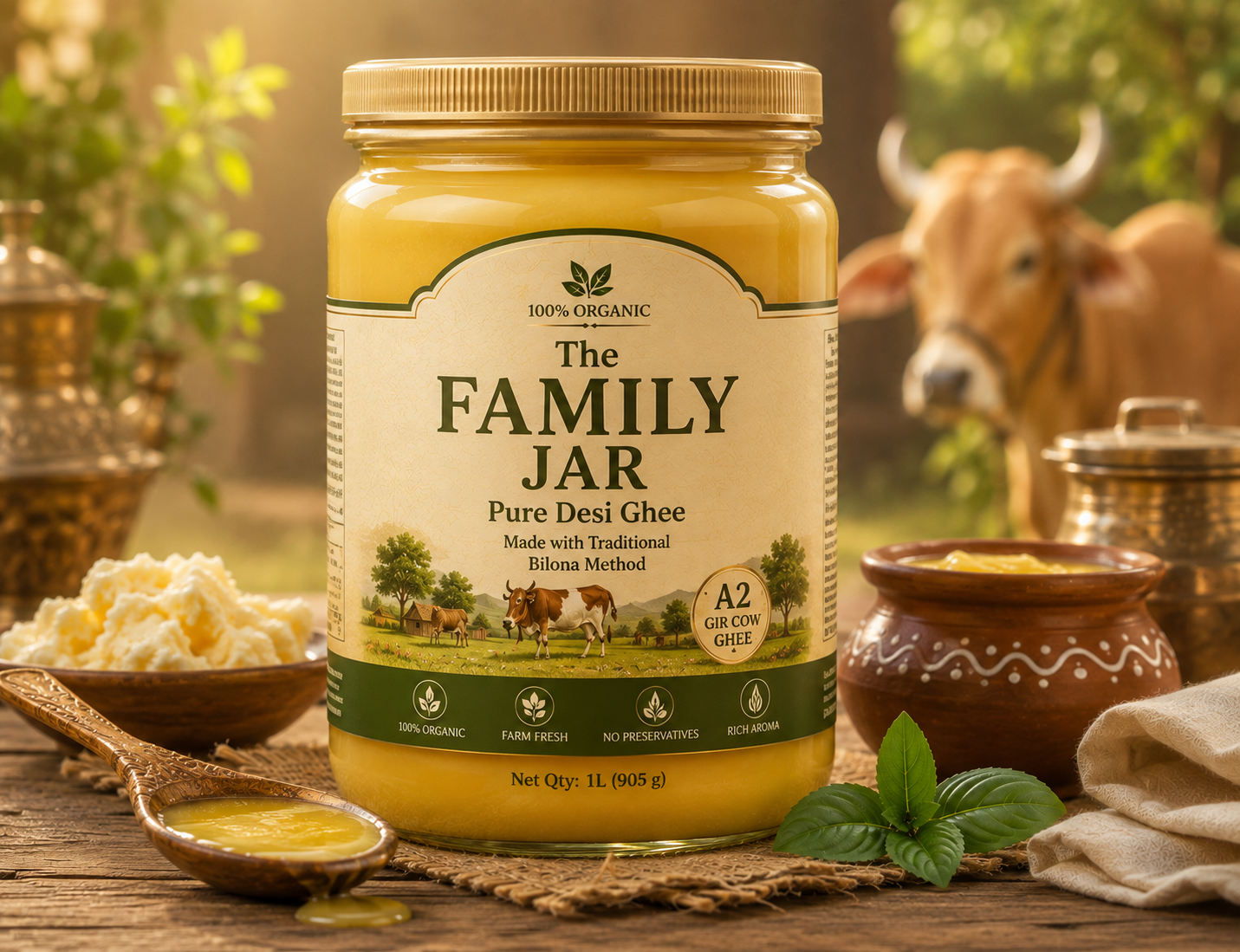 1 litre family jar of ghee